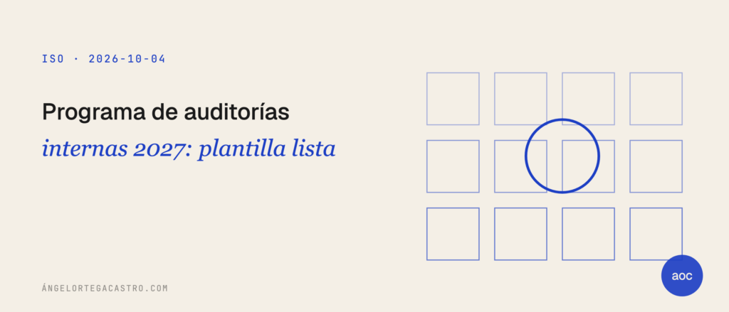 Programa de auditorías internas 2027: plantilla lista