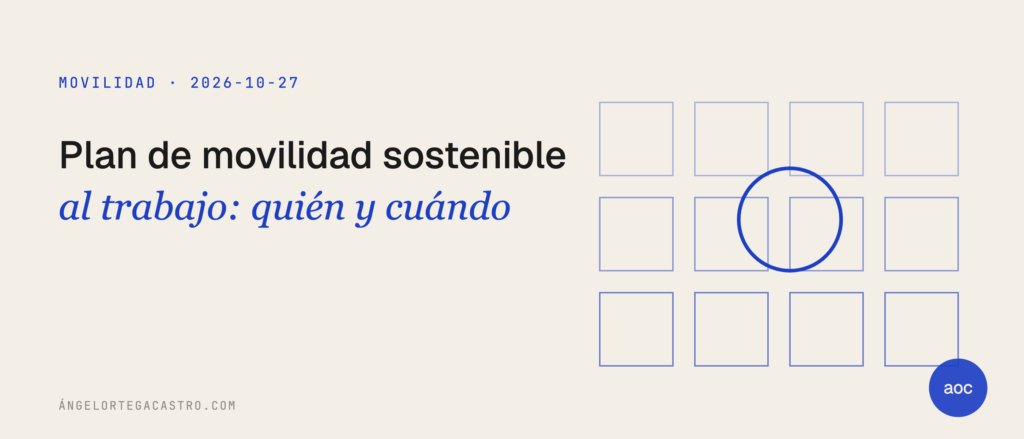 Plan de movilidad sostenible al trabajo: quién y cuándo
